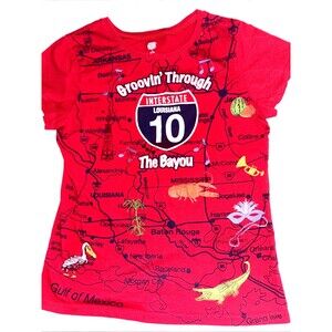 Groovin’ Through The Bayou Interstate 10 Louisiana Women’s Medium Vintage